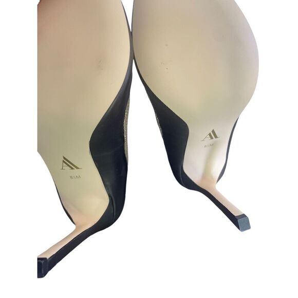 NWOB Ava&Aiden Black/ Gold Leather Pumps/ Stilletos Size 8.5 - Picture 10 of 16